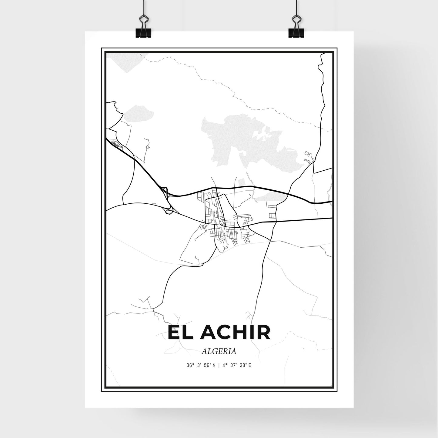 El Achir Algeria - Premium City Map Poster