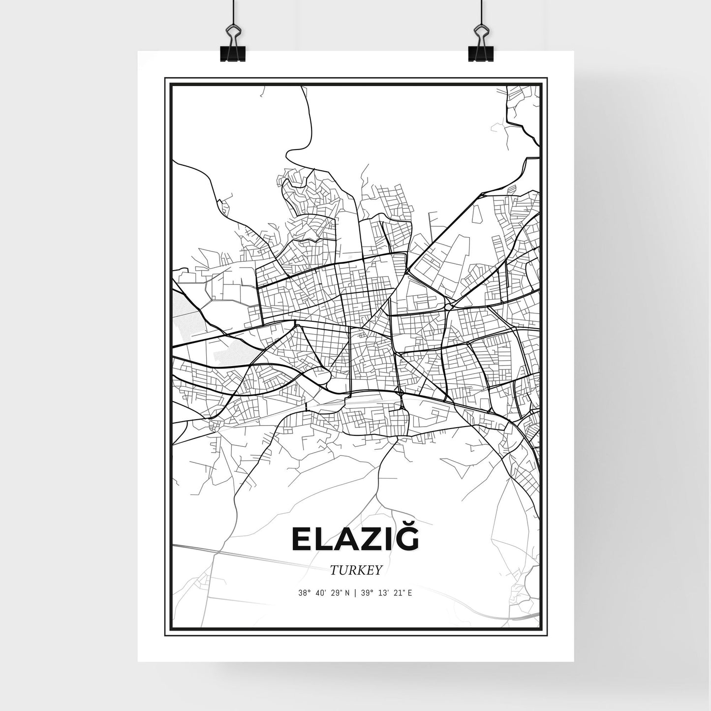 Elâzığ Turkey - Premium City Map Poster