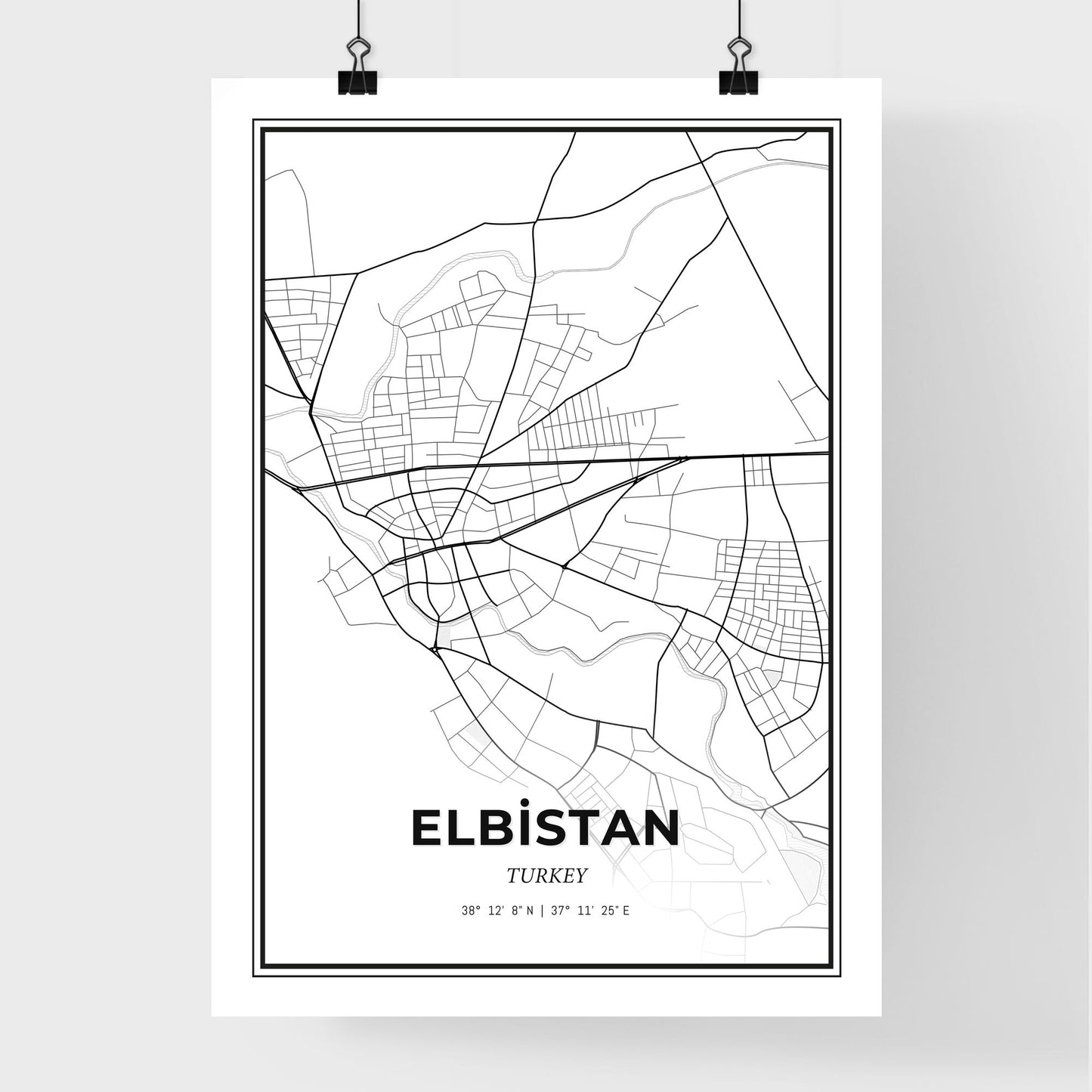 Elbistan Turkey - Premium City Map Poster