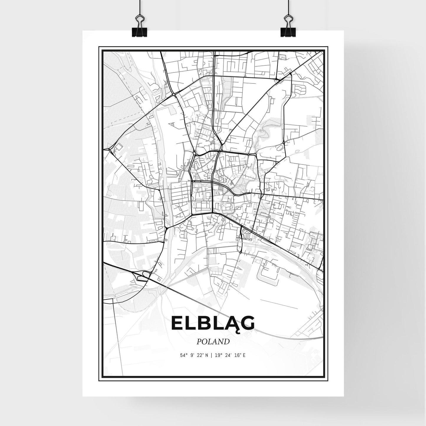 Elbląg Poland - Premium City Map Poster