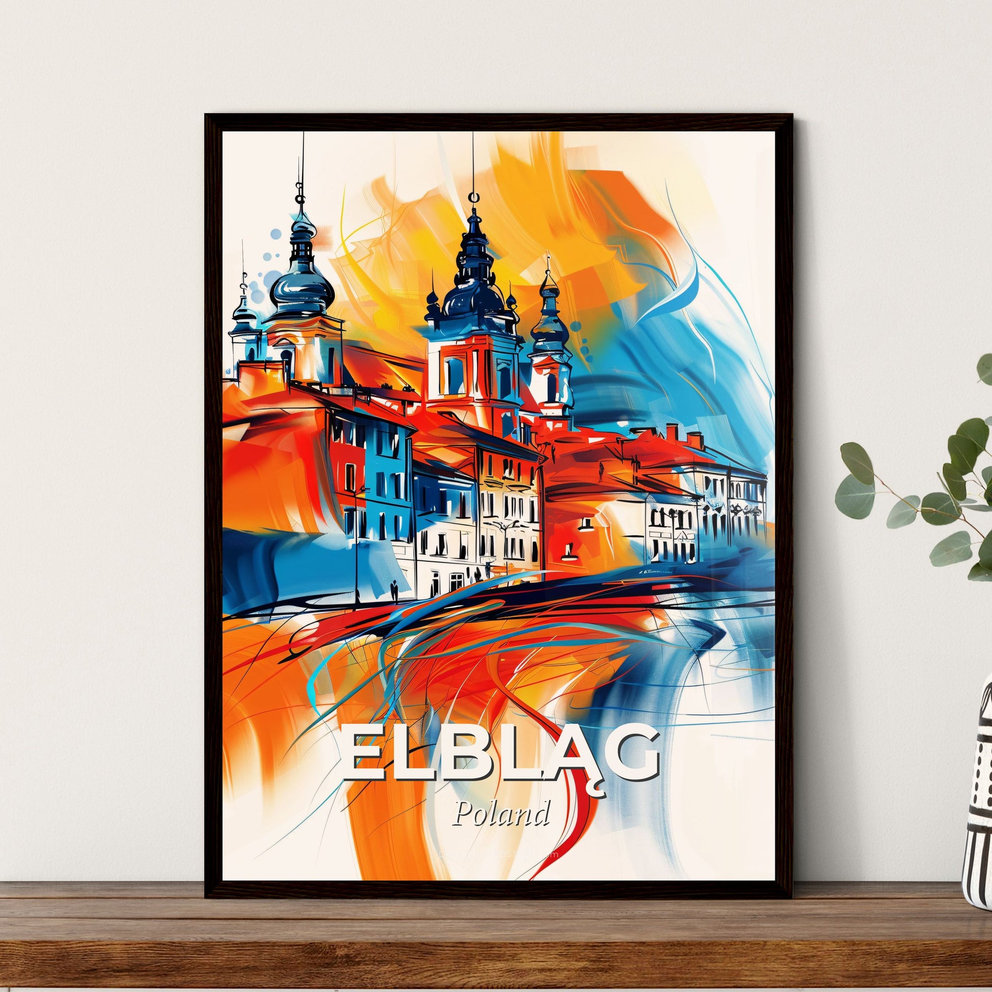 Vibrant Elbląg, Poland - A Painting Of A City