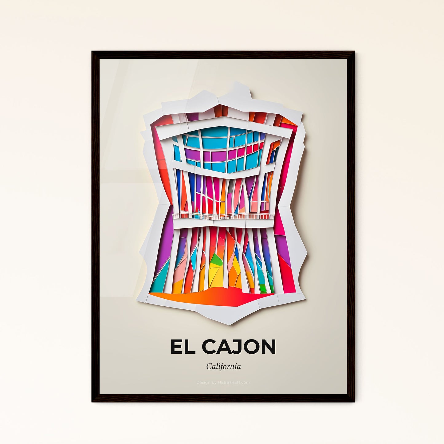 Vivid El Cajon, California - a cut out of paper with a window