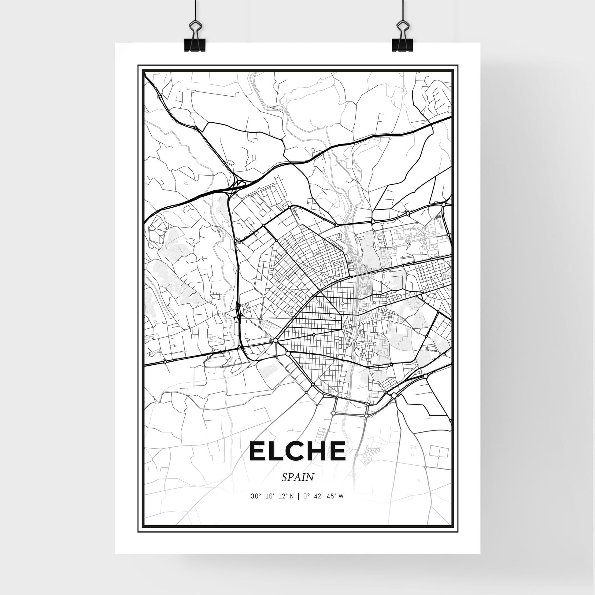 Elche Spain - Premium City Map Poster