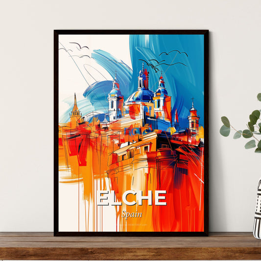 Vibrant Elche, Spain - A Painting Of A Building