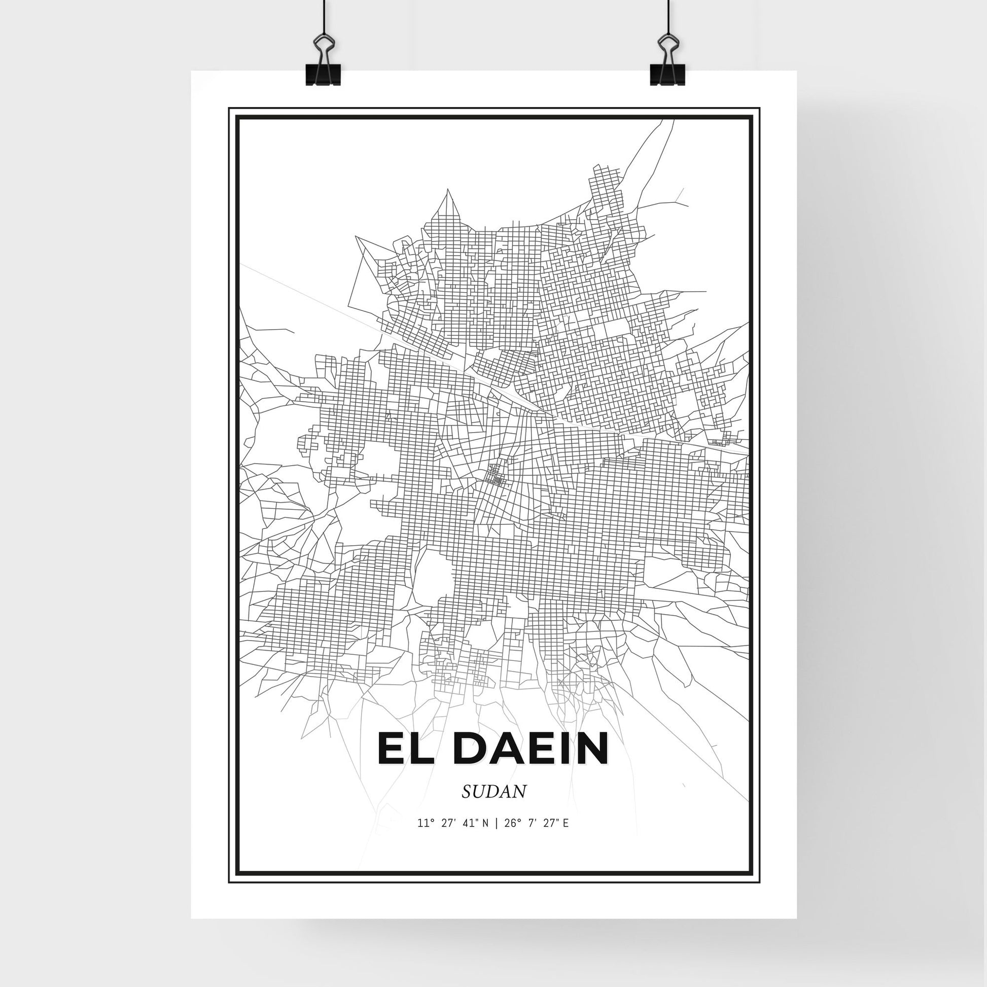 El Daein Sudan - Premium City Map Poster