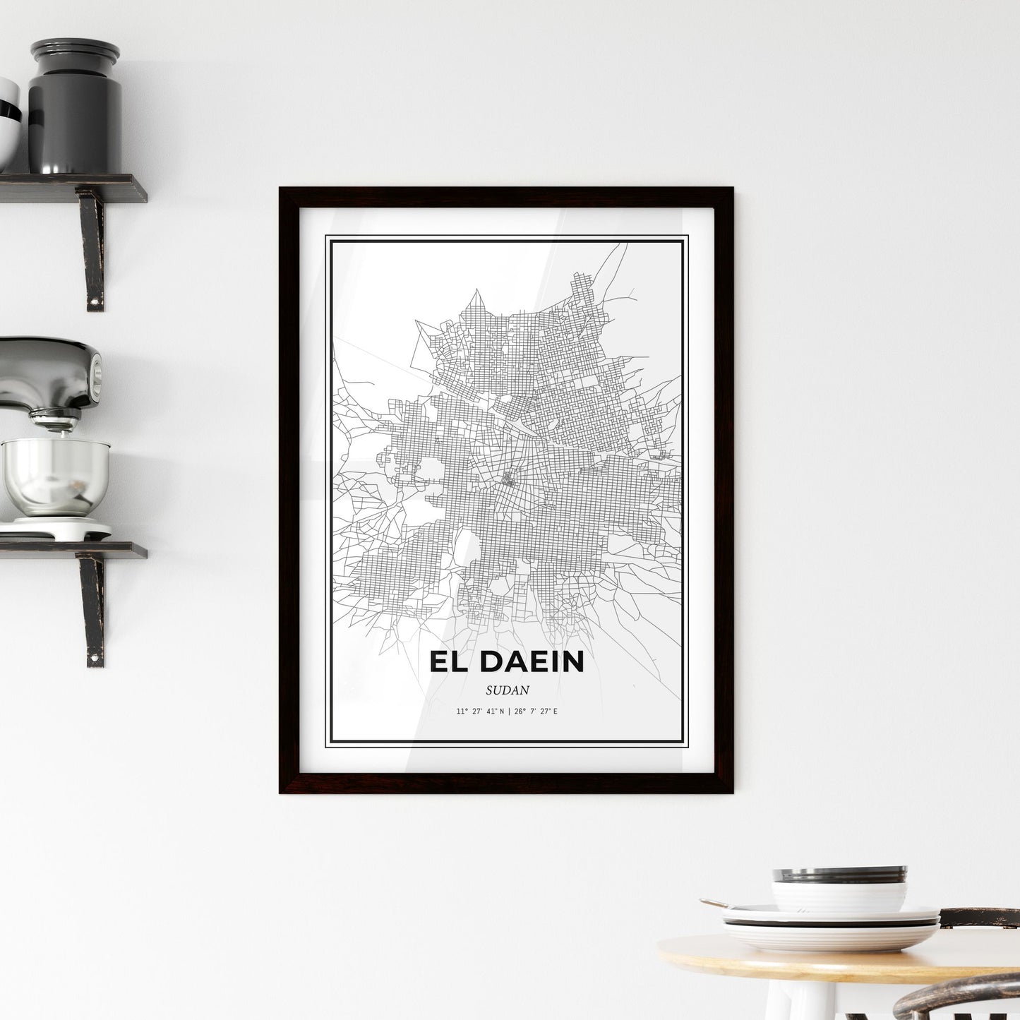 El Daein Sudan - Minimal City Map