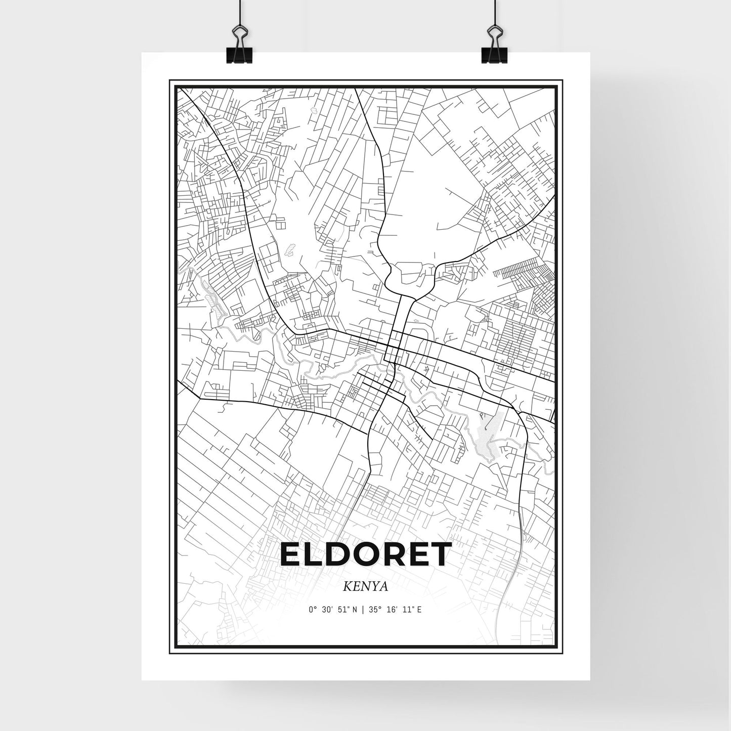 Eldoret Kenya - Premium City Map Poster