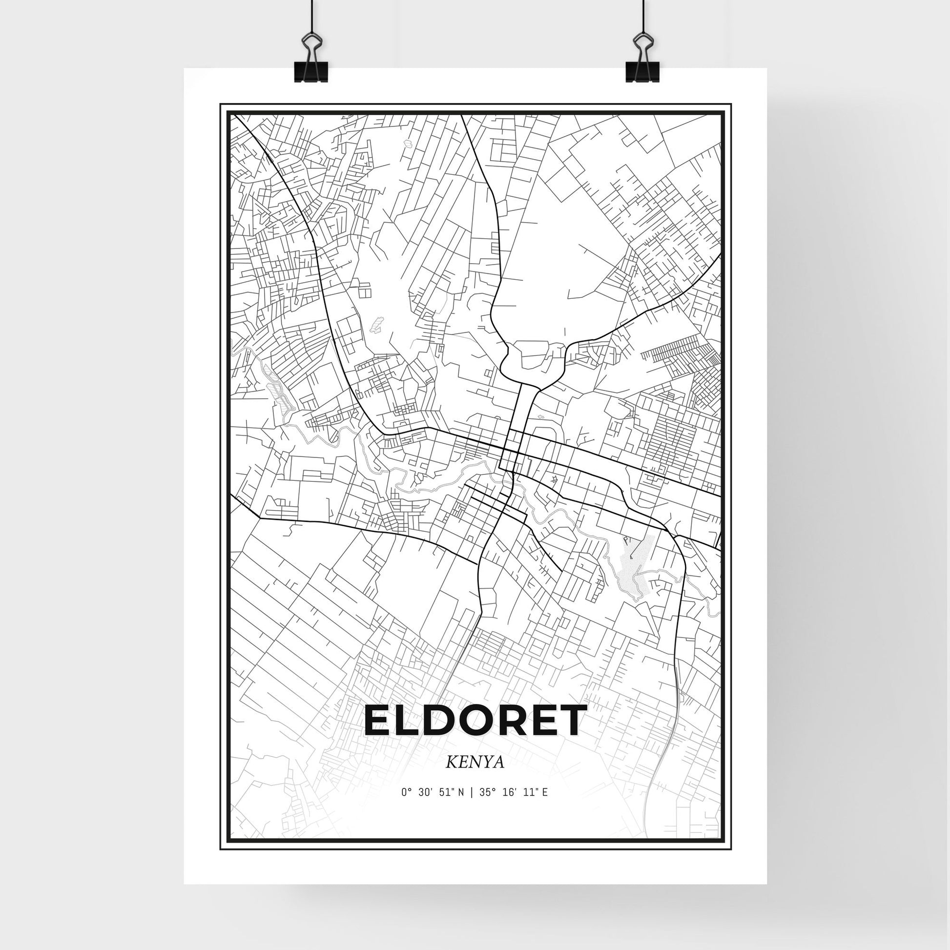 Eldoret Kenya - Premium City Map Poster