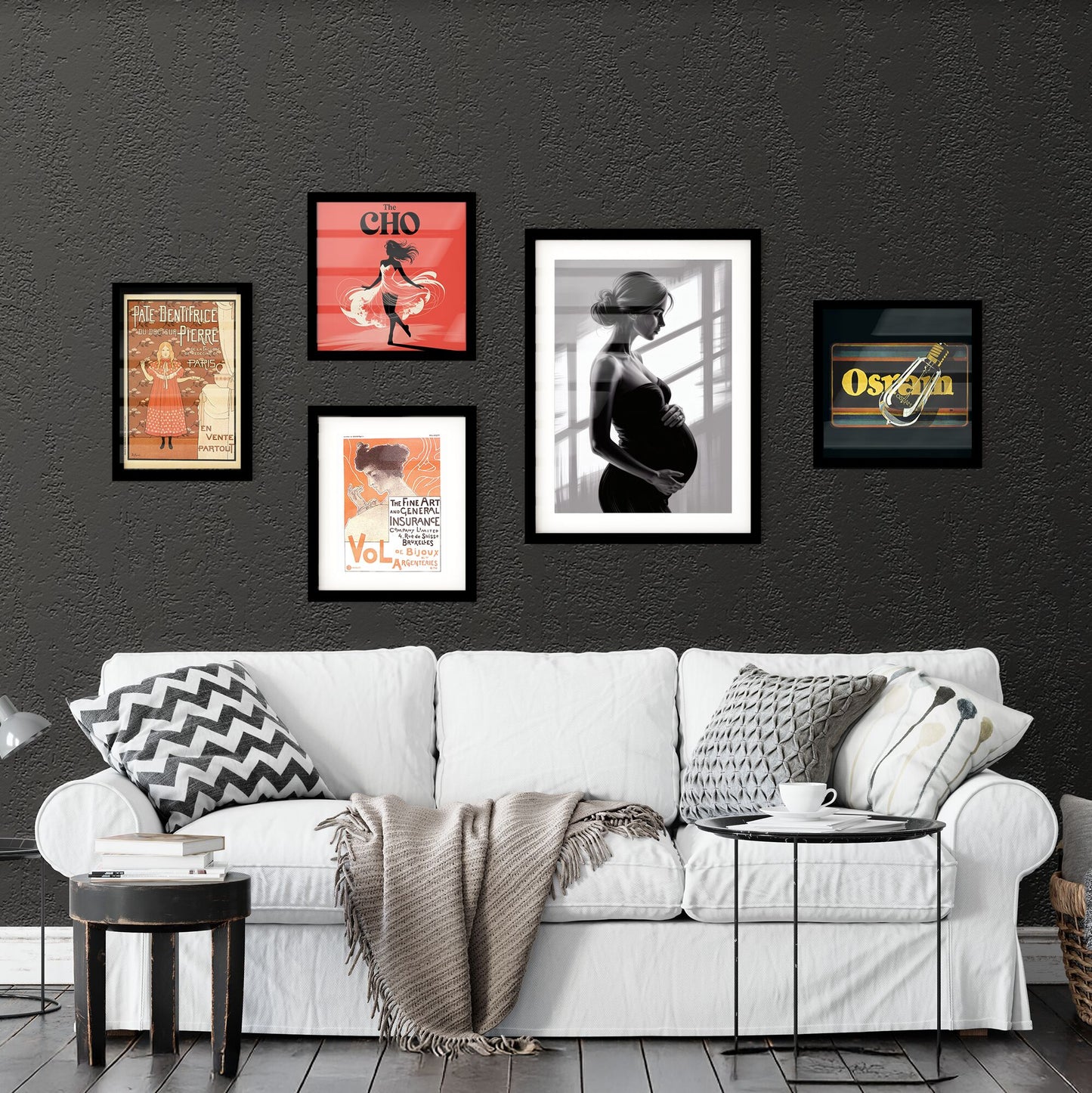 Elegant silhouette of a pregnant woman in profile, softly lit by natural window light, showcasing maternal beauty. Collection