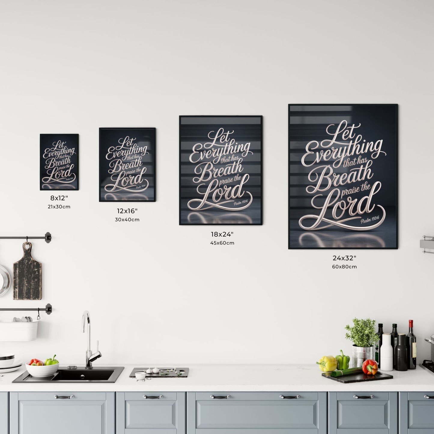 Elegant Typography Design Featuring Inspirational Bible Verse for Faith and Worship Themes. Chart