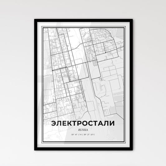 Elektrostal Russia - Scandinavian Style City Map for Modern Home Decor