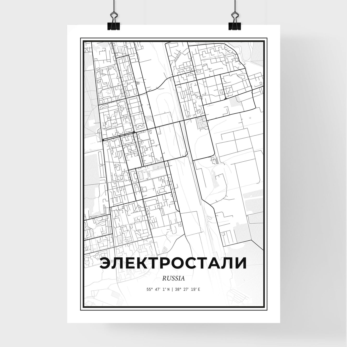 Elektrostal Russia - Premium City Map Poster