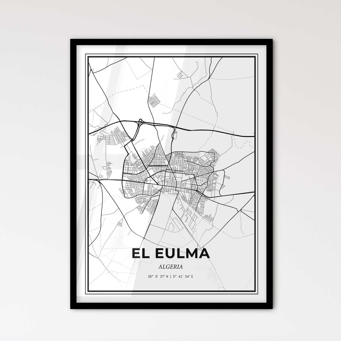 El Eulma Algeria - Scandinavian Style City Map for Modern Home Decor