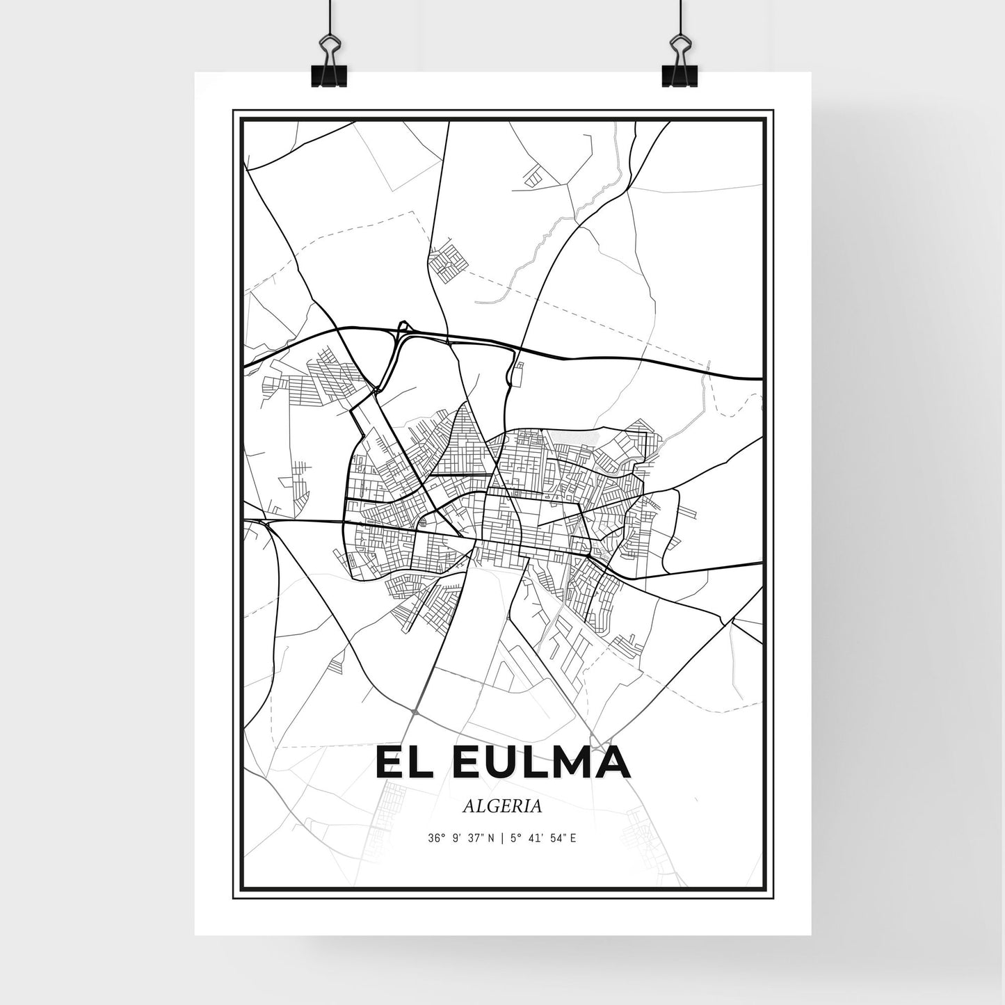 El Eulma Algeria - Premium City Map Poster