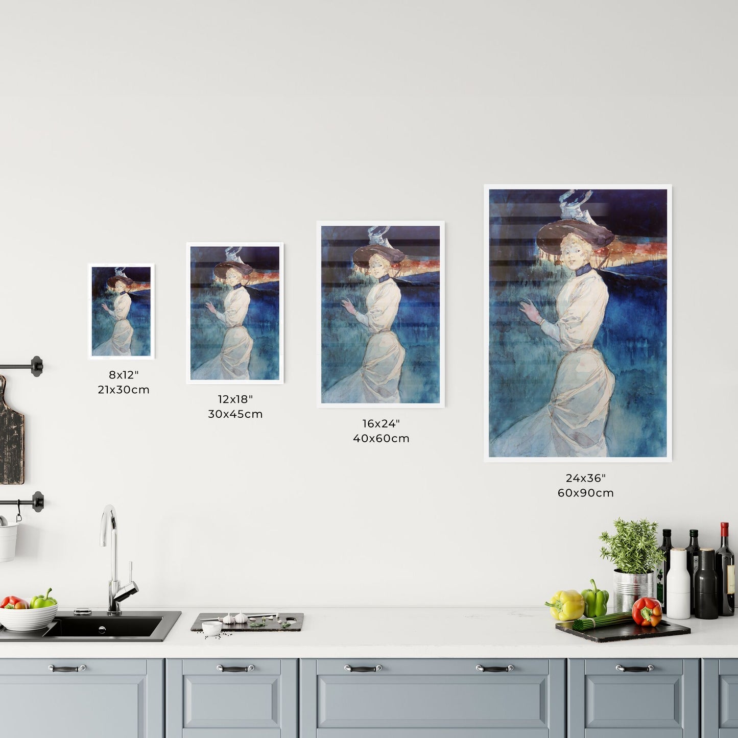 Elégante en robe blanche dans un paysage – Henry Somm Size Chart