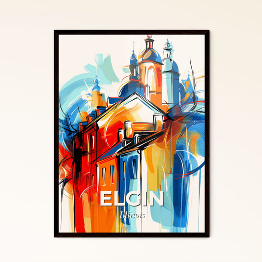 Vibrant Elgin, Illinois - A Painting Of A Building