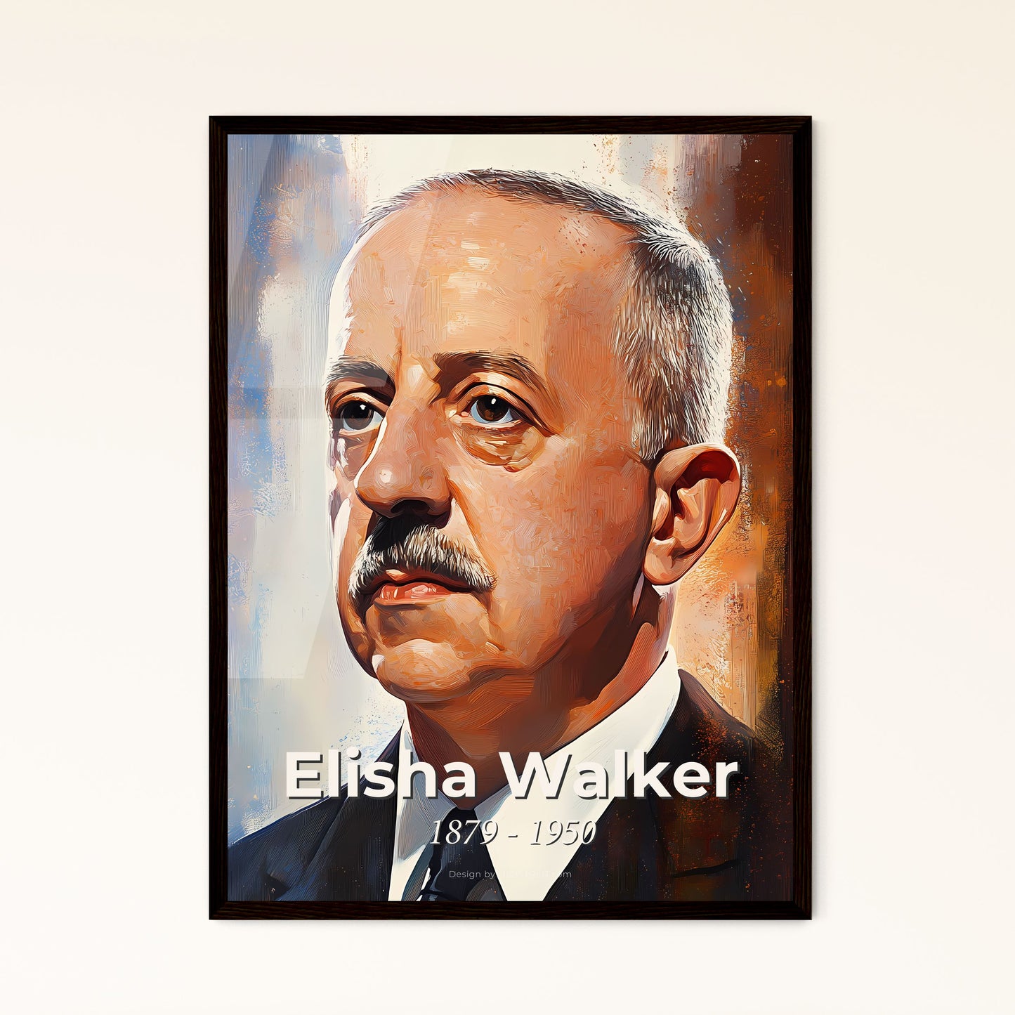 Portrait of Elisha Walker, 1879 - 1950. Impressionistic painting of a man in a suit and tie.