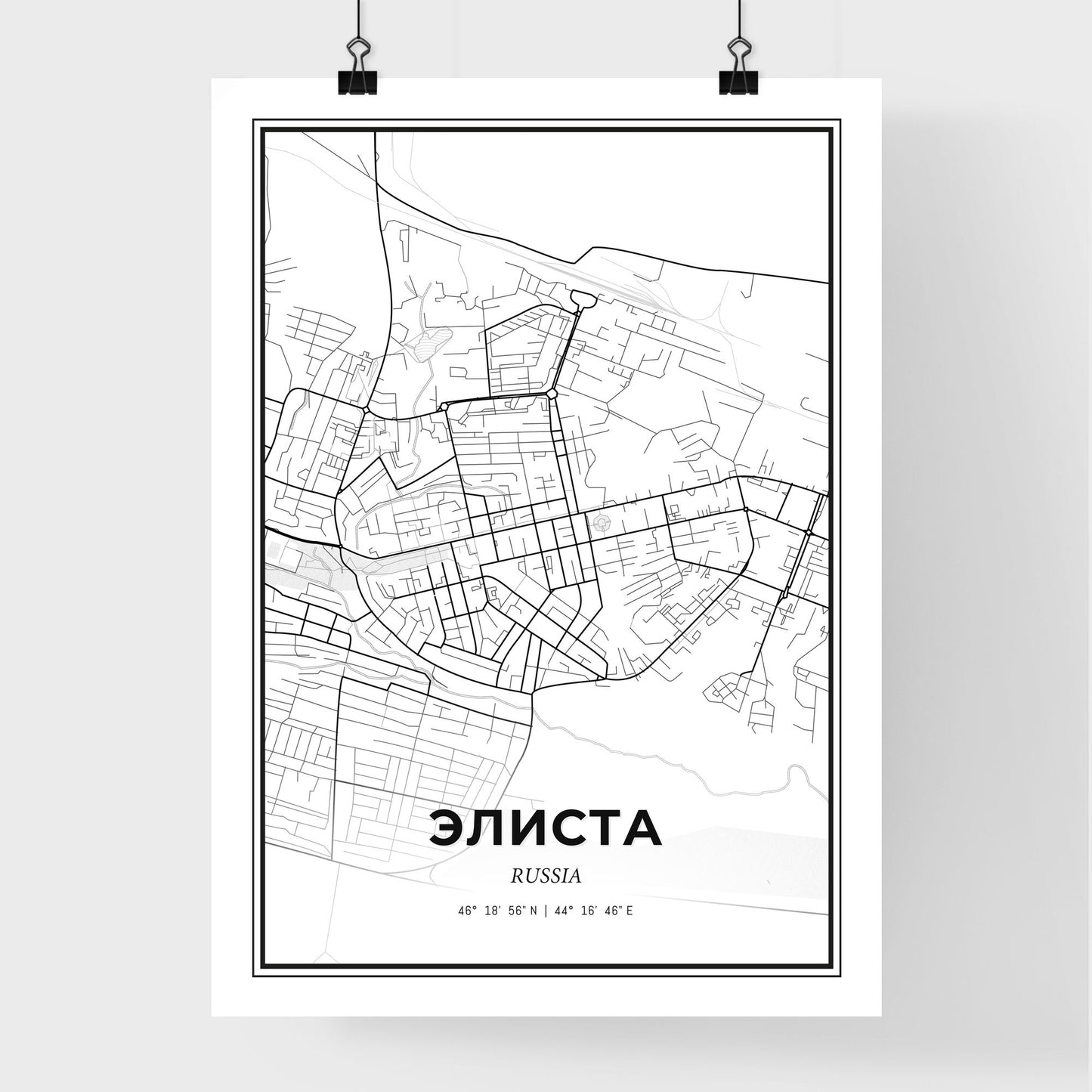 Elista Russia - Premium City Map Poster
