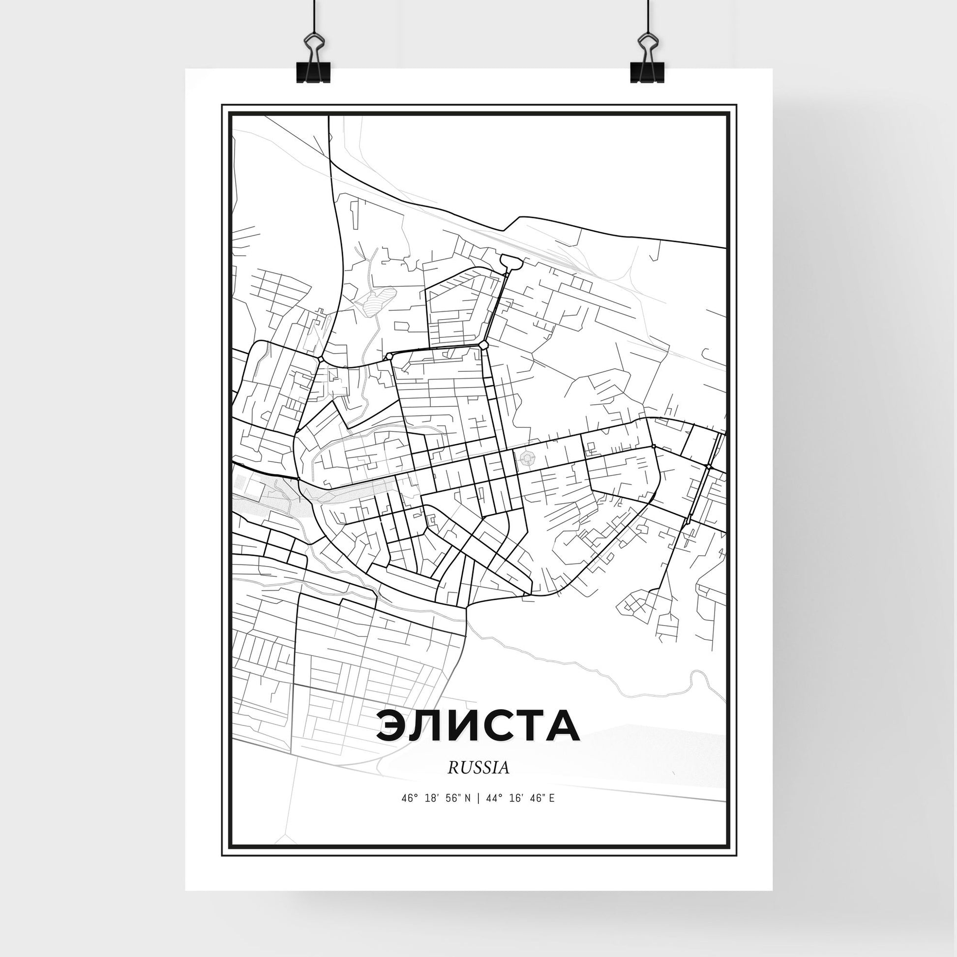 Elista Russia - Premium City Map Poster
