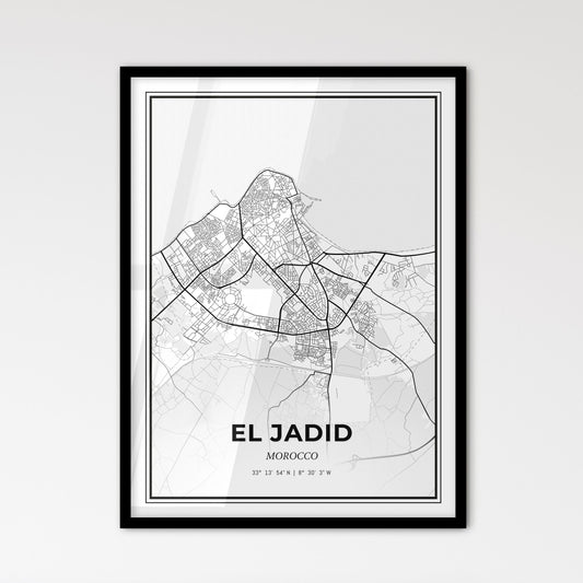 El Jadid Morocco - Scandinavian Style City Map for Modern Home Decor