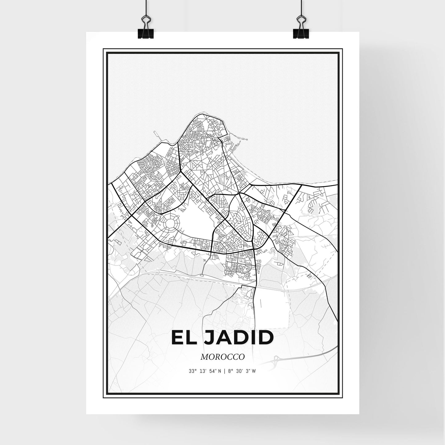 El Jadid Morocco - Premium City Map Poster