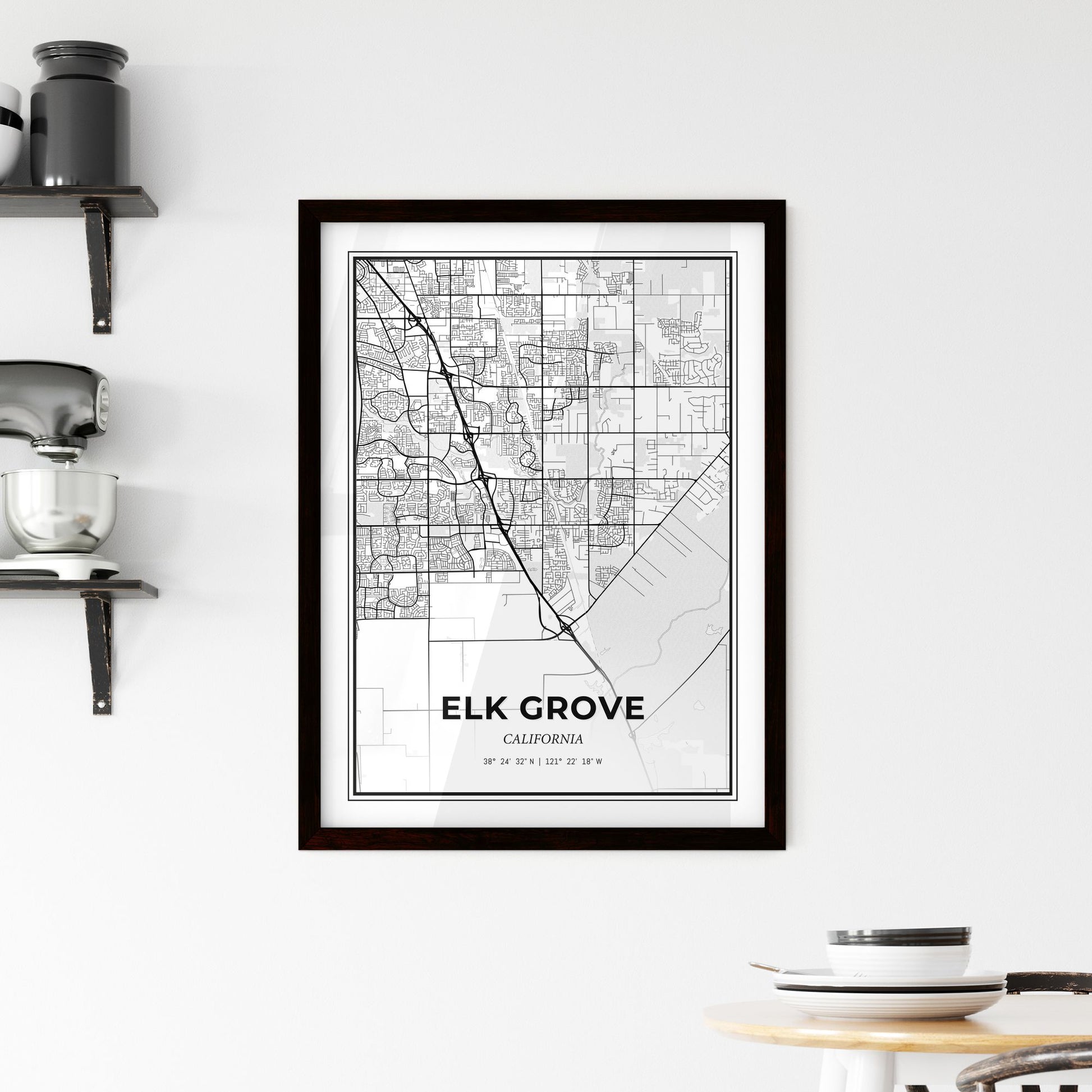 Elk Grove California - Minimal City Map