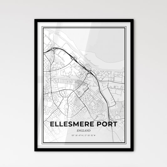 Ellesmere Port England - Scandinavian Style City Map for Modern Home Decor