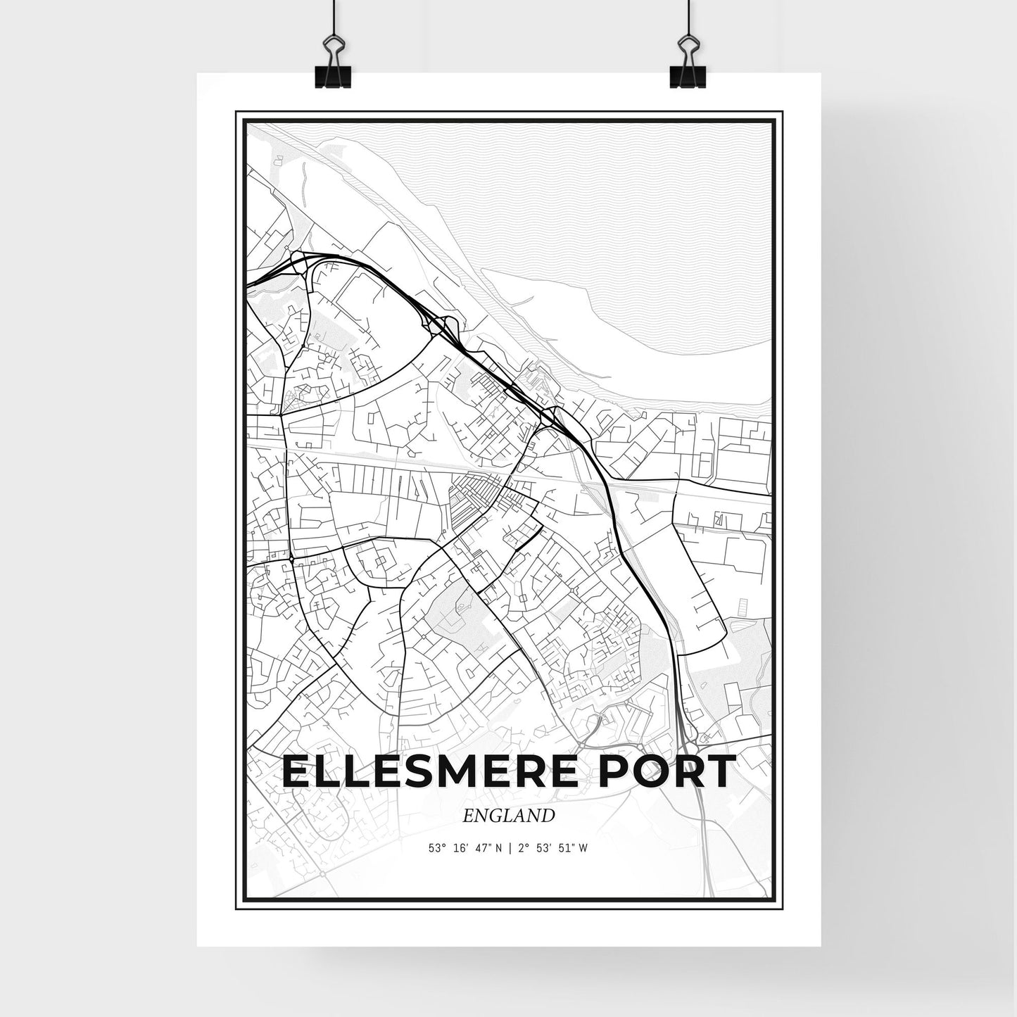 Ellesmere Port England - Premium City Map Poster