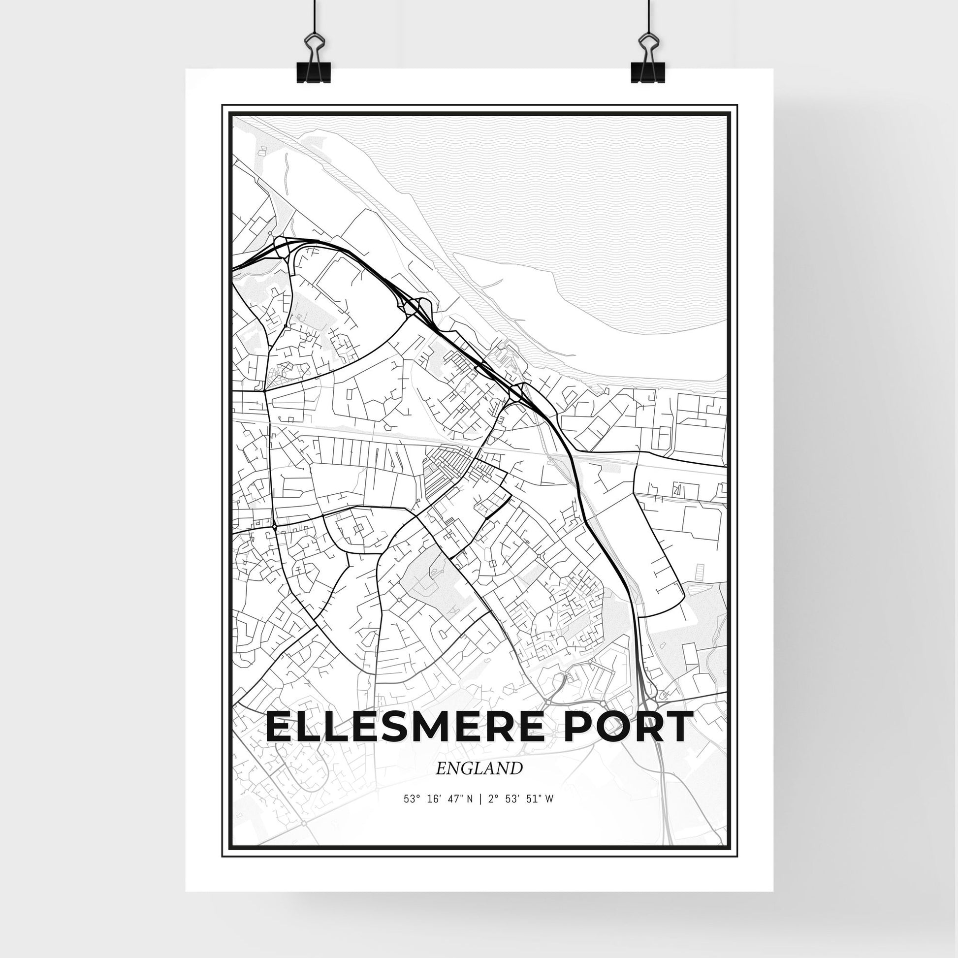 Ellesmere Port England - Premium City Map Poster