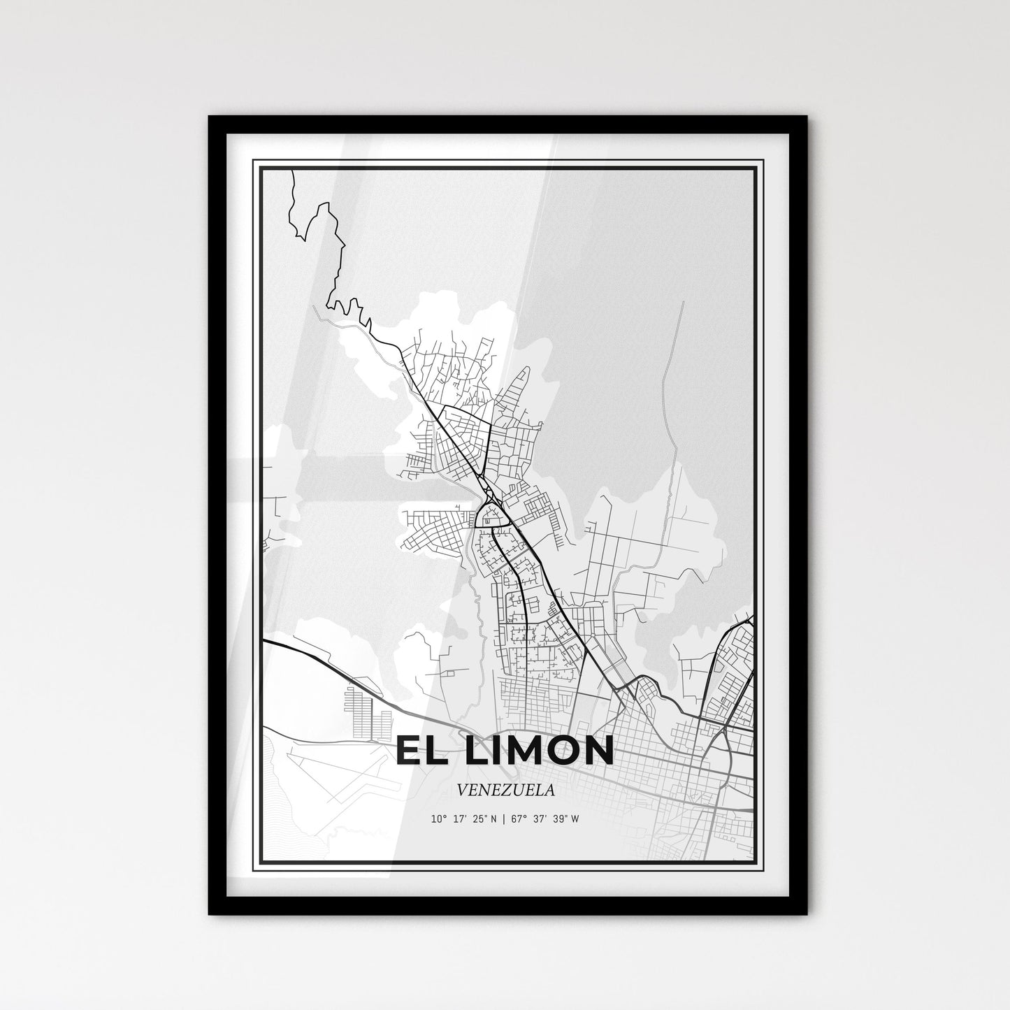 El Limon Venezuela - Scandinavian Style City Map for Modern Home Decor