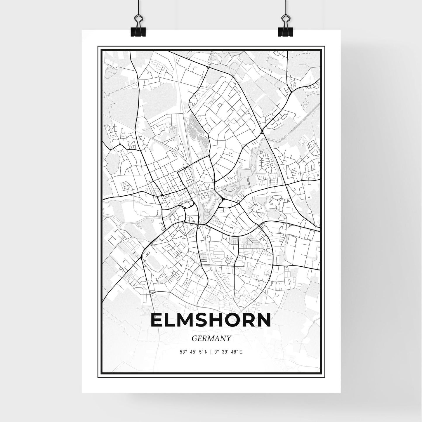 Elmshorn Germany - Premium City Map Poster