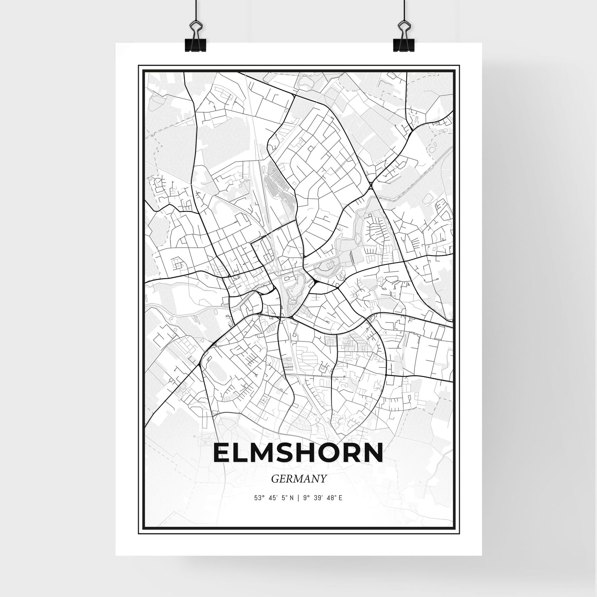 Elmshorn Germany - Premium City Map Poster