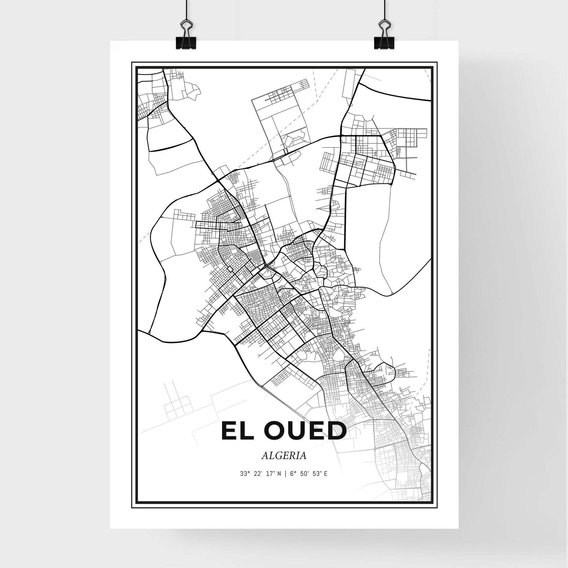 El Oued Algeria - Premium City Map Poster