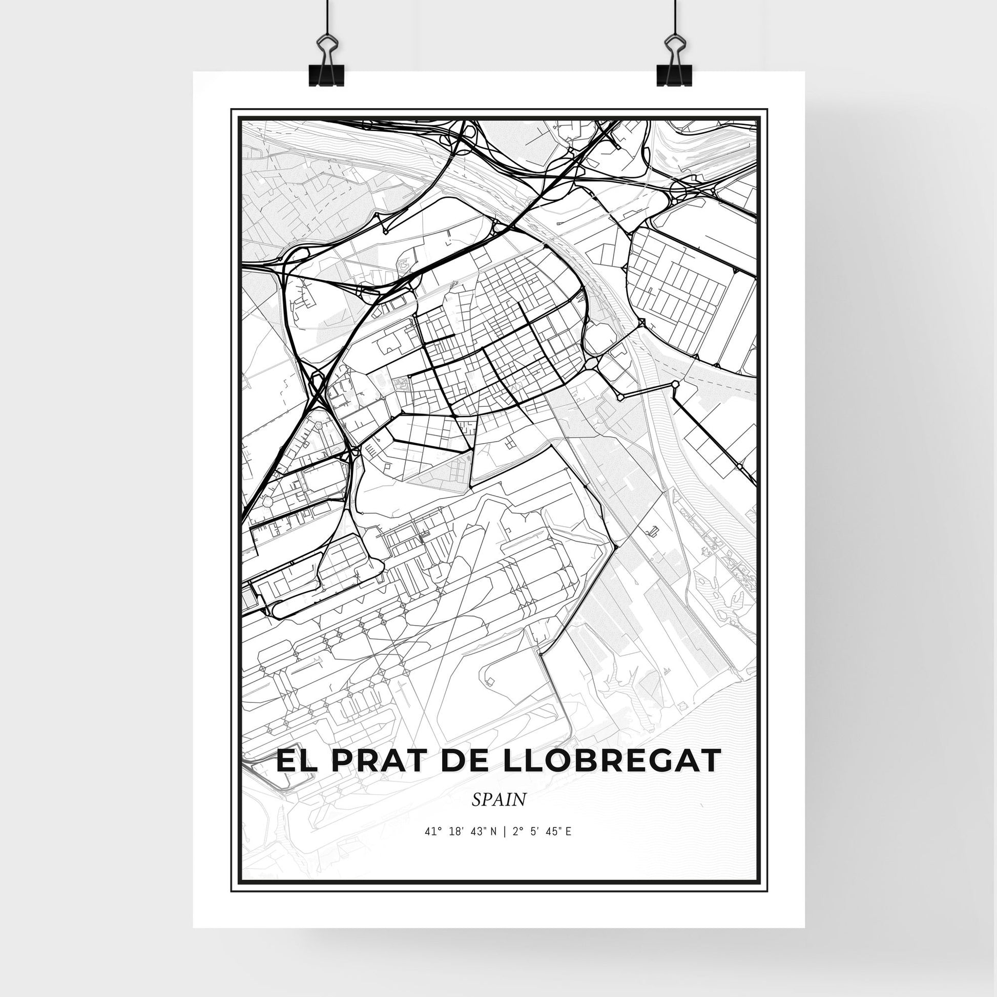 El Prat de Llobregat Spain - Premium City Map Poster