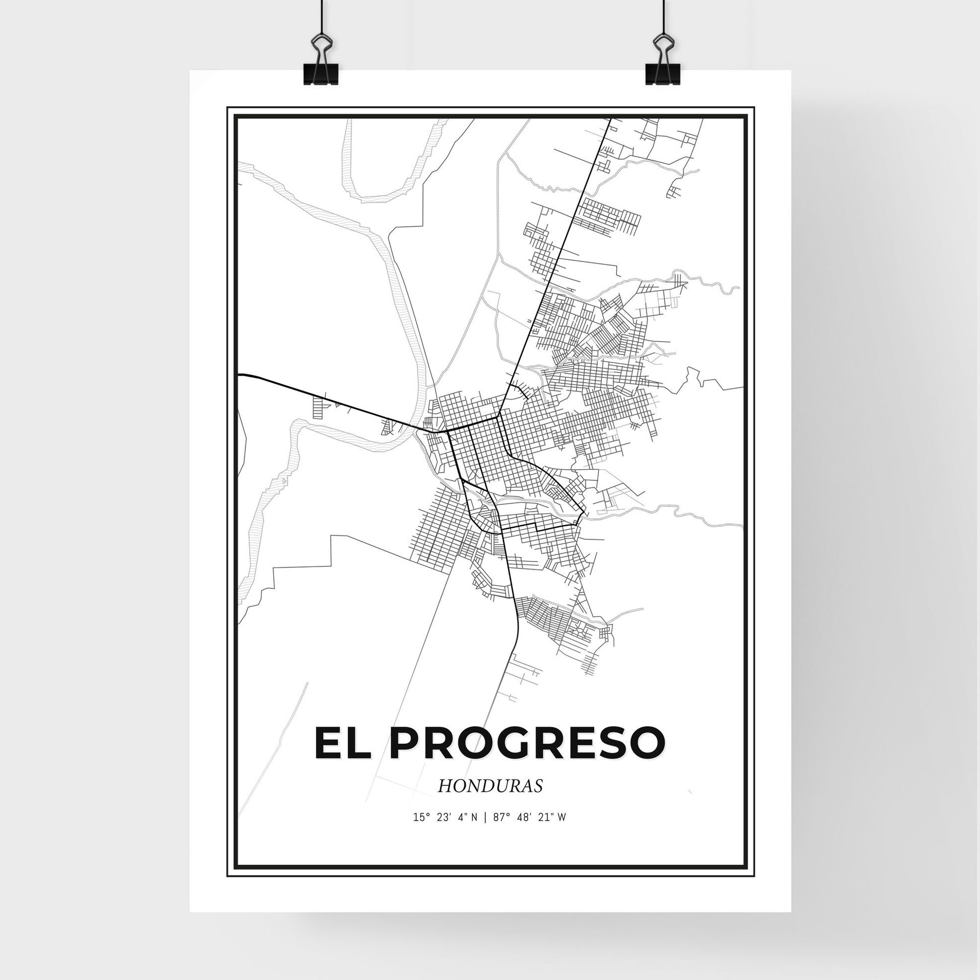 El Progreso Honduras - Premium City Map Poster