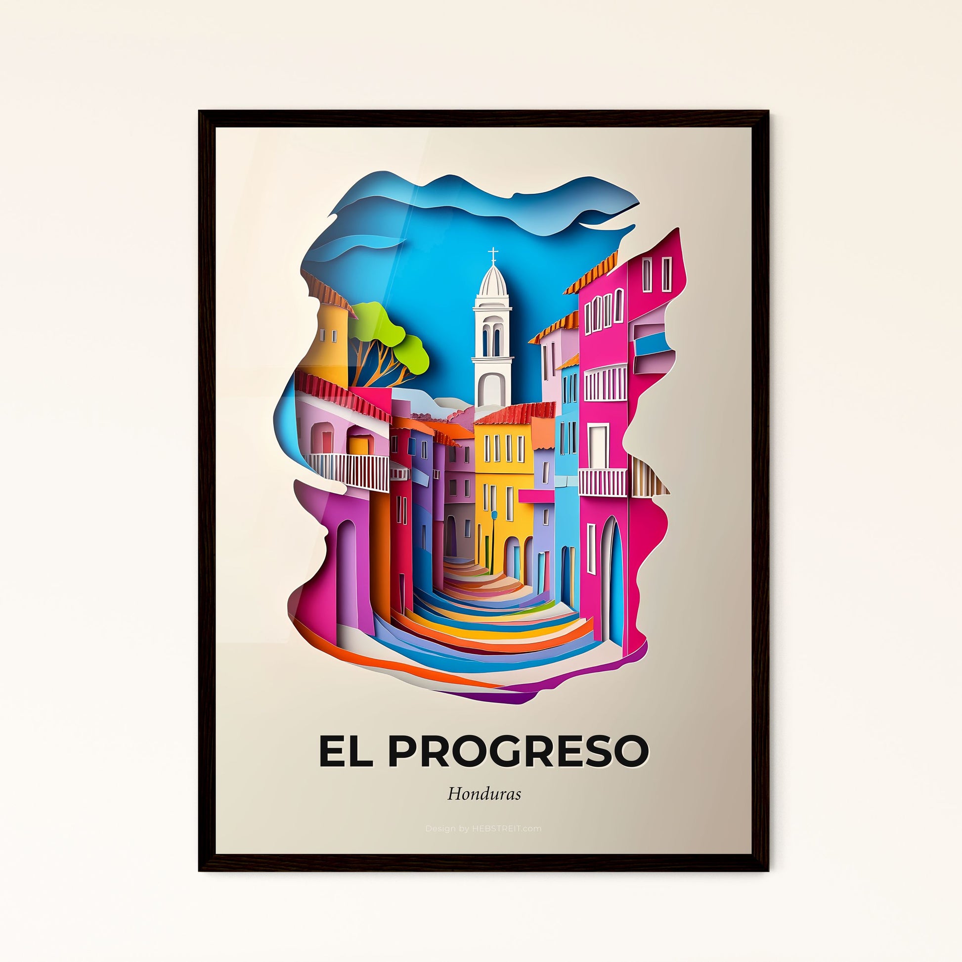 Vivid El Progreso, Honduras - a colorful city with a clock tower in the middle