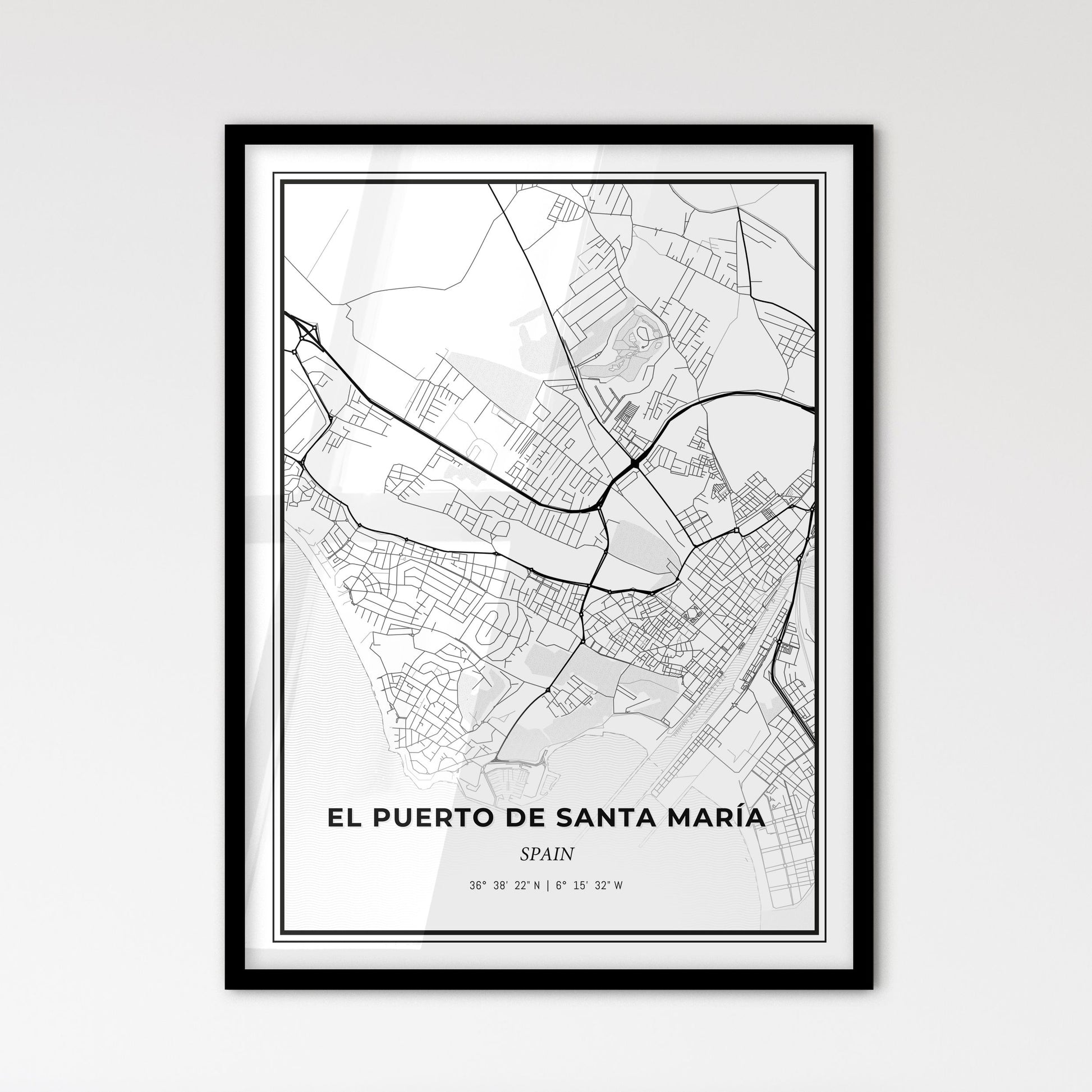 El Puerto de Santa María Spain - Scandinavian Style City Map for Modern Home Decor