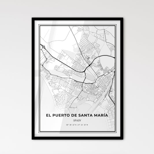 El Puerto de Santa María Spain - Scandinavian Style City Map for Modern Home Decor