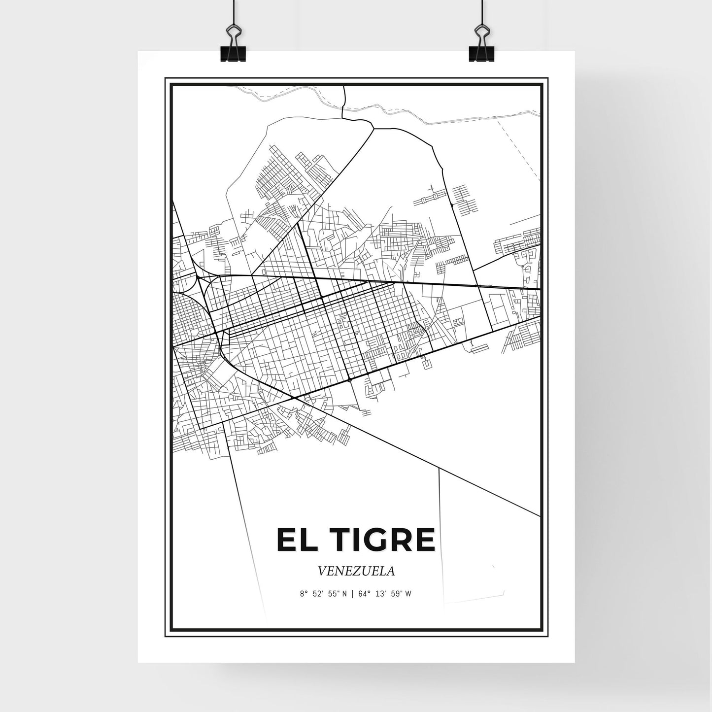 El Tigre Venezuela - Premium City Map Poster