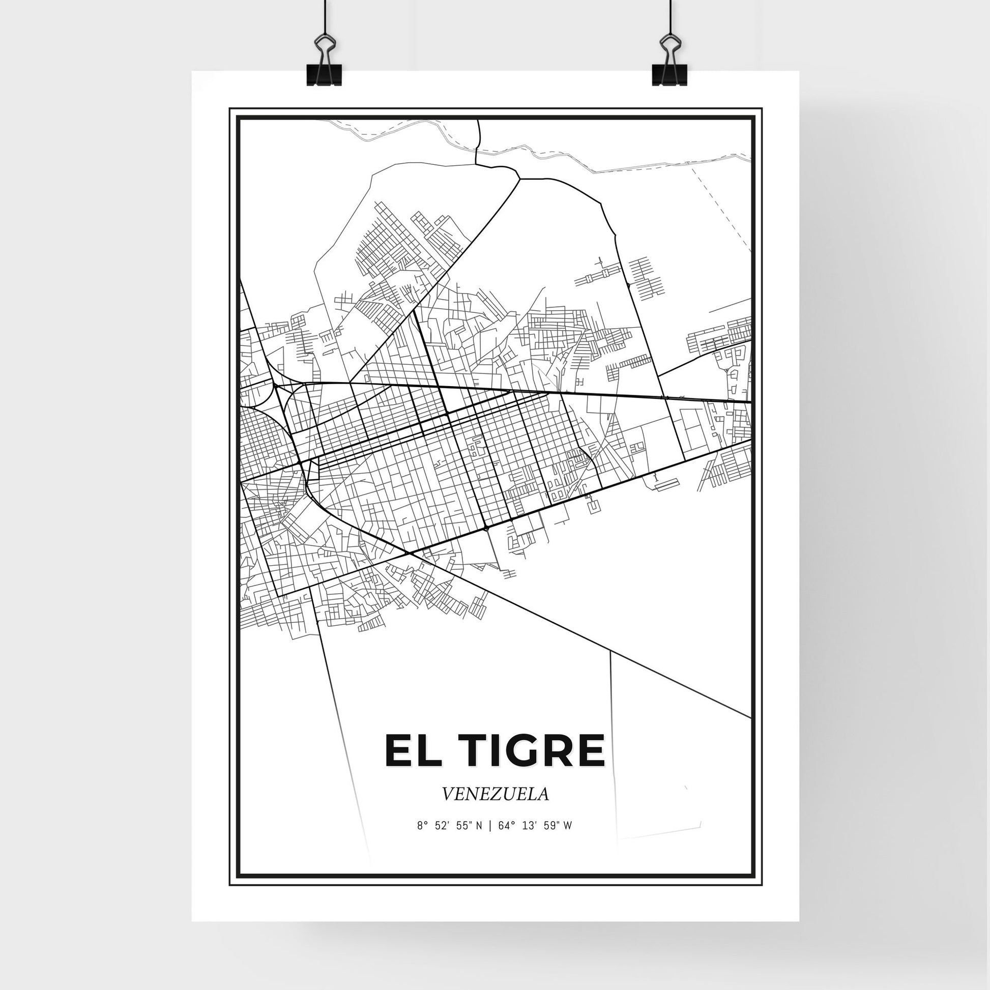 El Tigre Venezuela - Premium City Map Poster