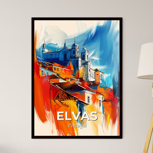 Vibrant Elvas, Portugal - A Painting Of A Building