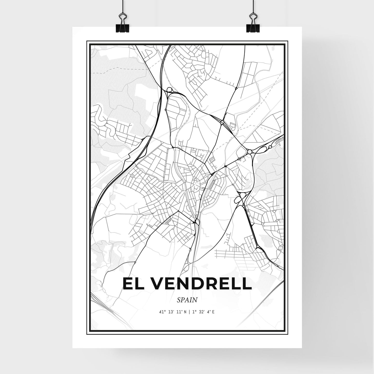 El Vendrell Spain - Premium City Map Poster