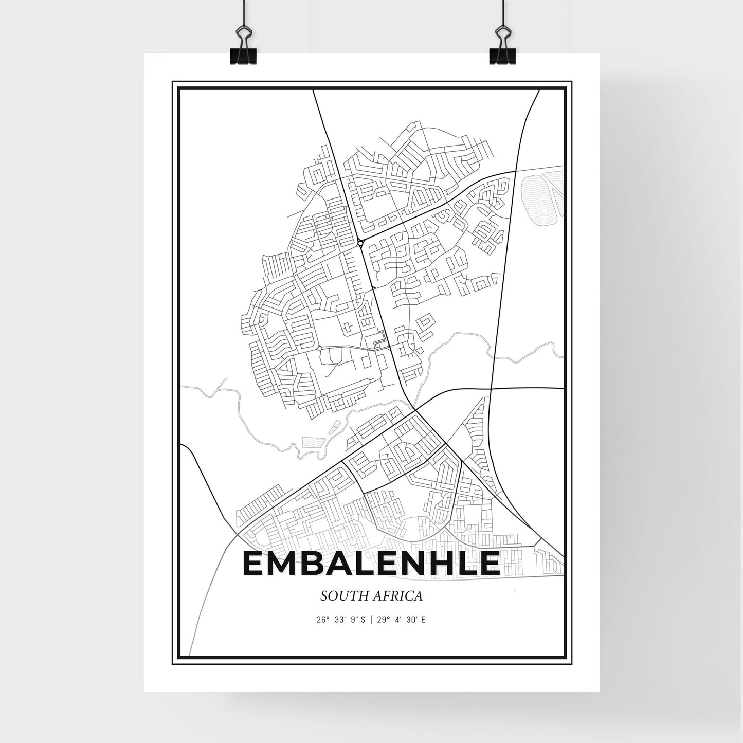 eMbalenhle South Africa - Premium City Map Poster