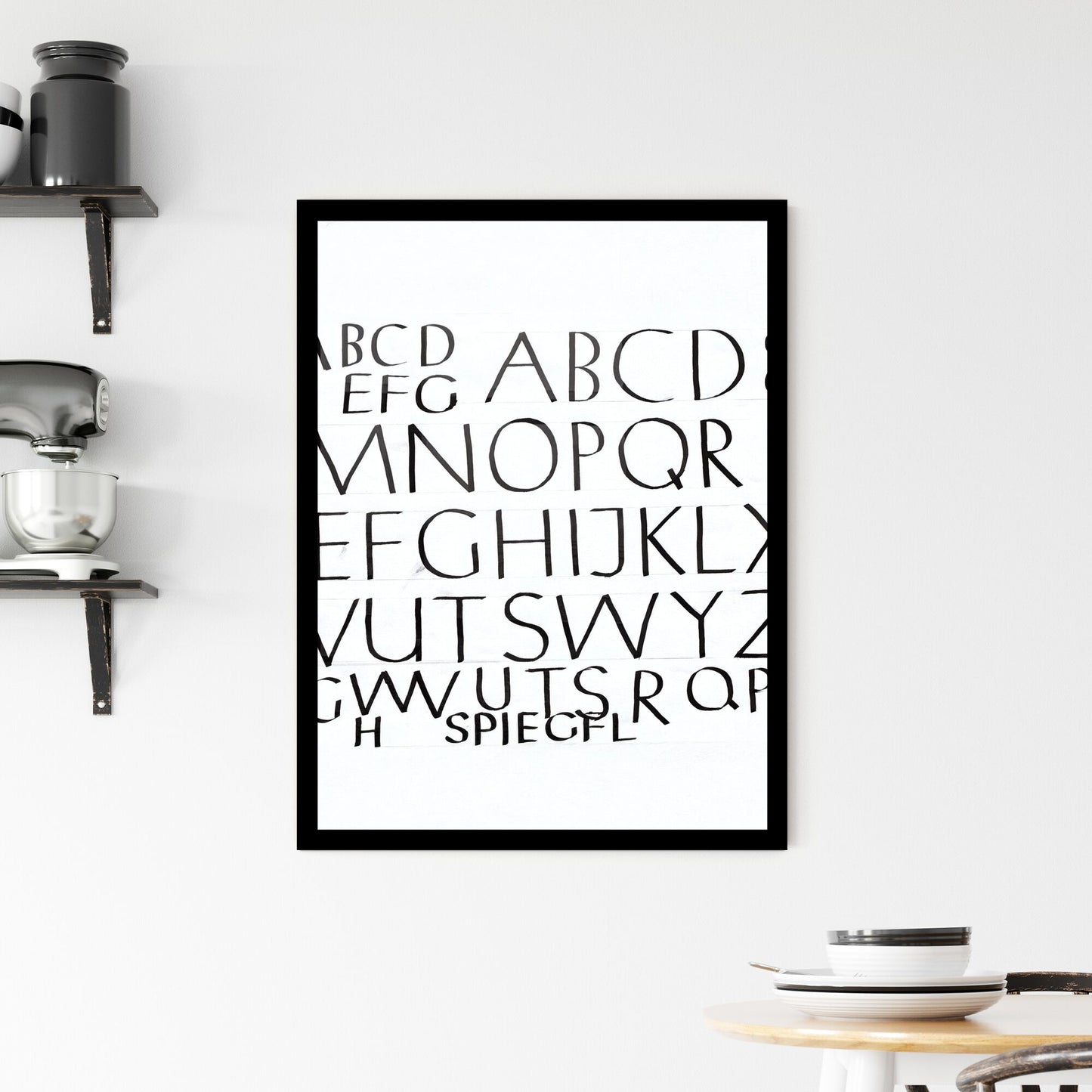 Embodying Chaos: The Alphabet Reimagined in Abstract Minimalism Framed Print