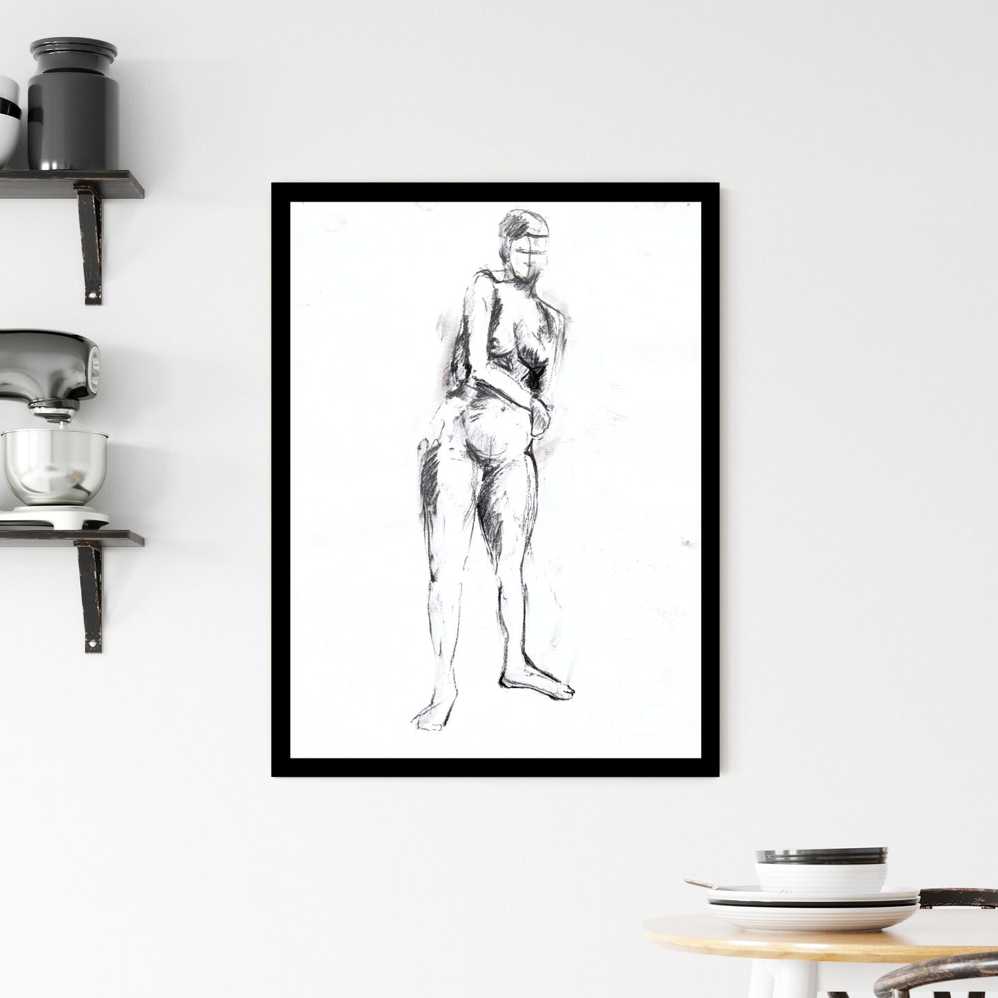 Embodying the Essence: A Journey Through Form and Shadow Framed Print