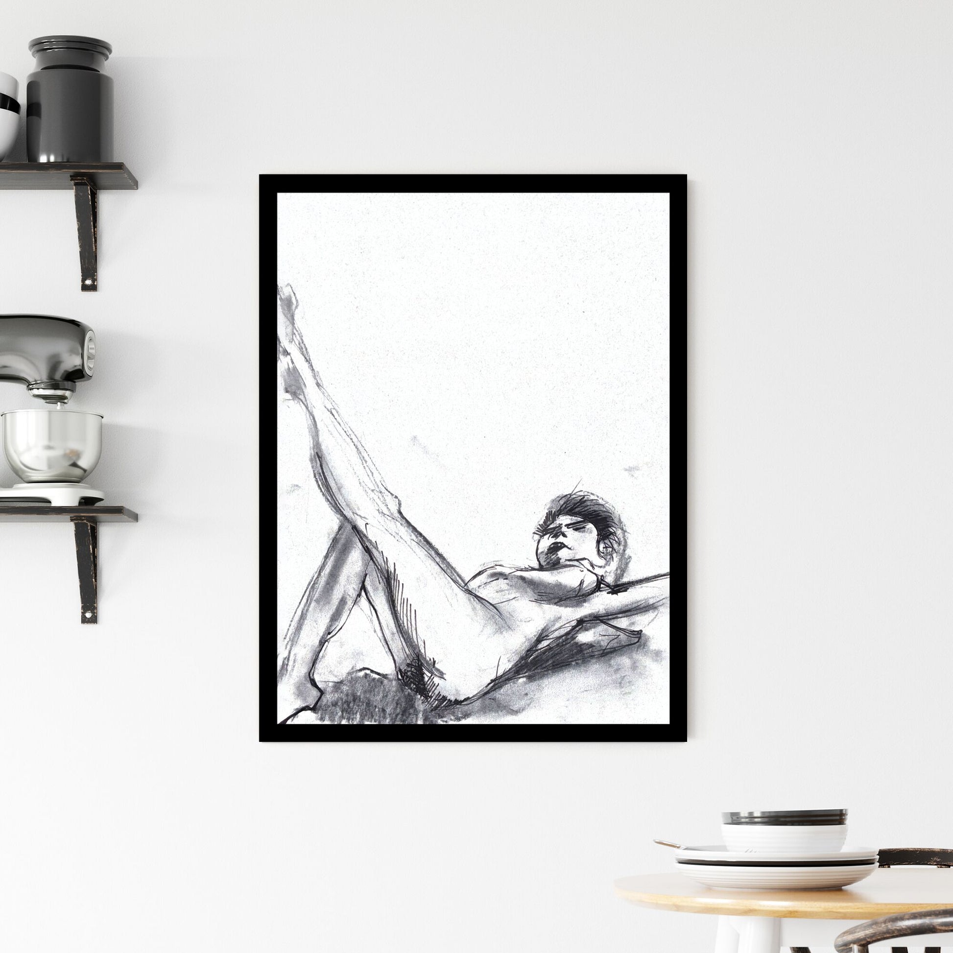 Embodying Movement: A Dance Between Shadows and Light Framed Print