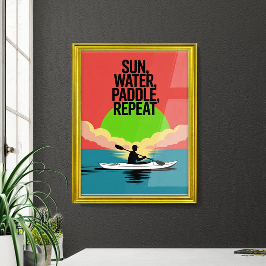 Embrace Adventure: Kayaking Under the Sun, Water, Paddle, and Repeat for Ultimate Relaxation.