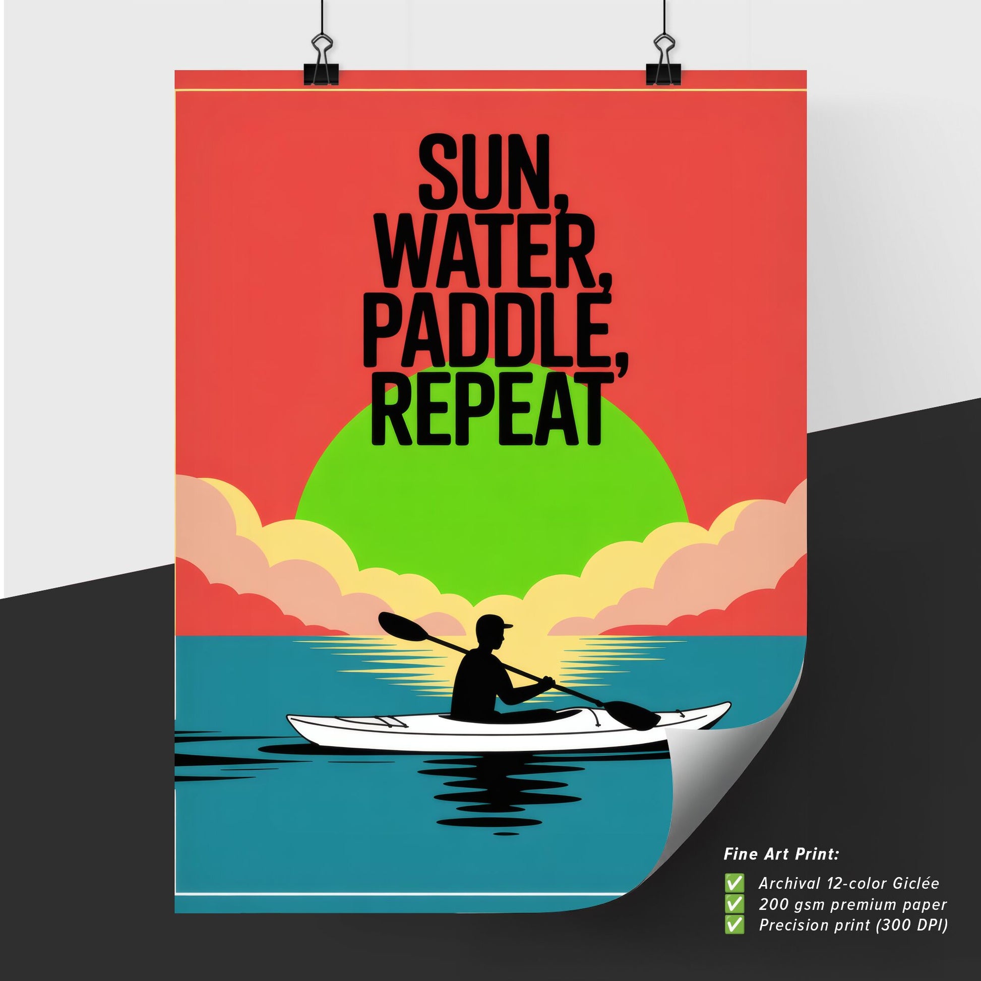 Embrace Adventure: Kayaking Under the Sun, Water, Paddle, and Repeat for Ultimate Relaxation.