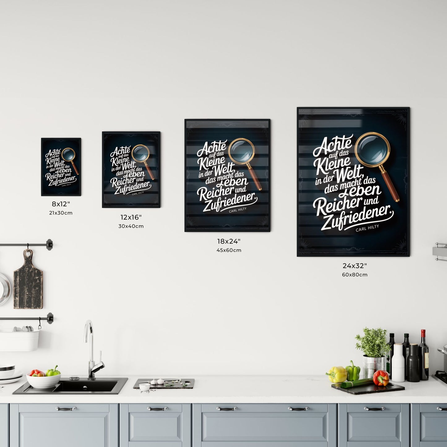 Embrace Life's Little Joys: A Quote by Carl Hilty with a Magnifying Glass Design Chart