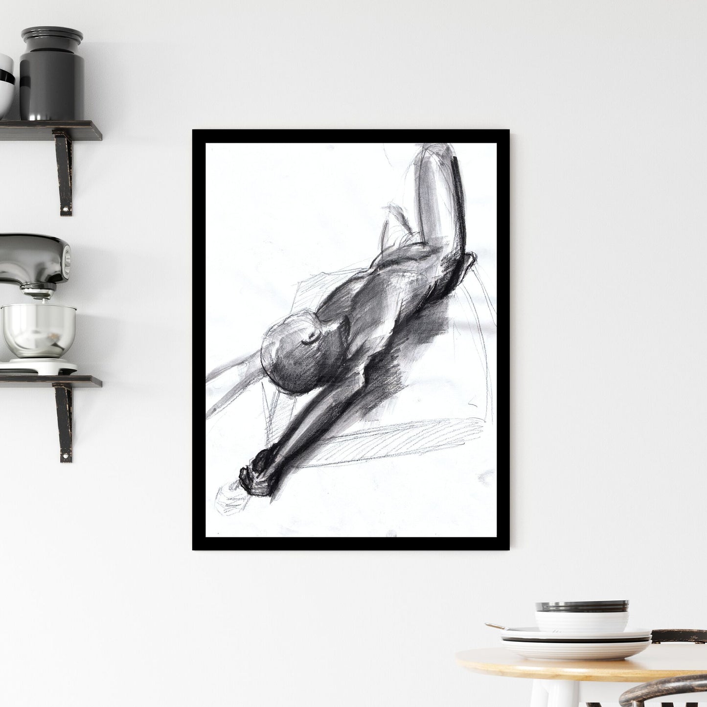 Embrace of Stillness: The Silent Dance of Vulnerability and Strength Framed Print